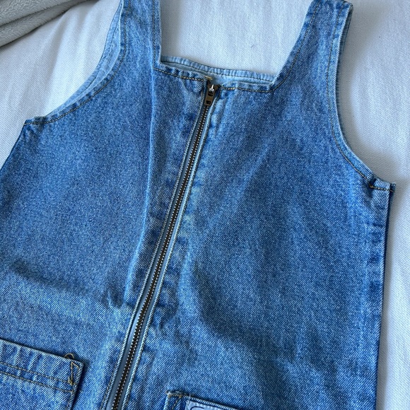 Guess Vintage Denim Duo Pocketed Dress Size 3 - Picture 4 of 5